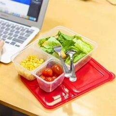 KanguruMarkt® 3 Bölmeli Sefer Tası Pratik Kolay Gıda Diyet Saklama Erzak Kabı