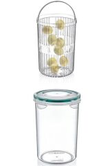 KanguruMarkt® Zeytin Turşu Sebze Yıkama Kutusu Klipsli Kapaklı Saklama Kabı