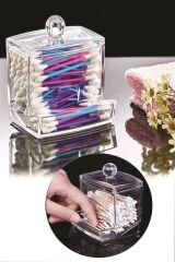 KanguruMarkt® Şeffaf Kapaklı Kulak Temizleme Çubuğu Organizatörü Saklama Kutusu