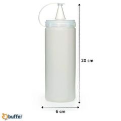 KanguruMarkt® Şeffaf Kapaklı Sızdırmaz Yağlık Sosluk Şişesi Plastik Yağdanlık 400 ml AP-9028
