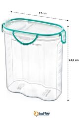 KanguruMarkt® Kilitli Kapaklı Contalı Hava,Su Sıvı Geçirmez 2,4 Litre Erzak Saklama Kabı-SA590