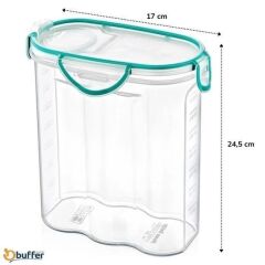 KanguruMarkt® Kilitli Kapaklı Contalı Hava,Su Sıvı Geçirmez 2,4 Litre Erzak Saklama Kabı-SA590