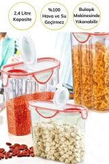 KanguruMarkt® Kilitli Kapaklı Contalı Hava,Su Sıvı Geçirmez 2,4 Litre Erzak Saklama Kabı-SA590