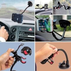 KanguruMarkt®  Akrobat Cama Sabitlenen Güçlü Vakumlu 360 Derece Dönen Tüm Modellere Uyan Oto Telefon Tutucu