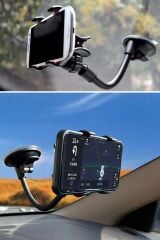 KanguruMarkt®  Akrobat Cama Sabitlenen Güçlü Vakumlu 360 Derece Dönen Tüm Modellere Uyan Oto Telefon Tutucu