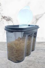 KanguruMarkt® 2 Kapaklı Ölçekli Erzak Saklama Kabı - 1,2 Litre - SA930