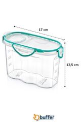 KanguruMarkt® Kilitli Kapaklı Contalı Hava,Su Sıvı Geçirmez 1,2 Litre Erzak Saklama Kabı-SA580