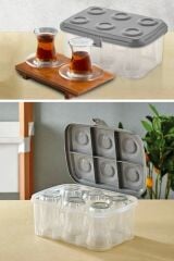 KanguruMarkt® 6 lı Çay Bardağı Taşıma ve Saklama Kutusu Piknik Tipi Bardak Kırılma Önleyici