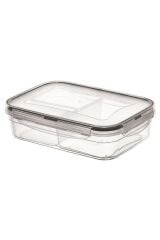 3 Bölmeli Kilitli Kapaklı 1 Litre Erzak Saklama Kabı