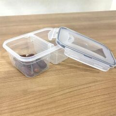 2 Bölmeli Kilitli Kapaklı Erzak Saklama Kabı