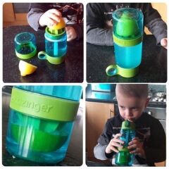 KanguruMarkt® Narenciye Limon Sıkmalı Pratik Detoks Toksin Atıcı Su Matarası Spor Şişesi