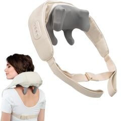 KanguruMarkt® Elektrikli Boyun ve Sırt Masaj Aleti Kablosuz Boyun ve Omuz Yoğurma Masaj Yastığı