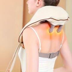 KanguruMarkt® Elektrikli Boyun ve Sırt Masaj Aleti Kablosuz Boyun ve Omuz Yoğurma Masaj Yastığı