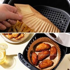 KanguruMarkt® 50 Adet Air Fryer Pişirme Kağıdı Tek Kullanımlık Hava Fritöz Yağ Geçirmez Yapışmaz Tabak Model