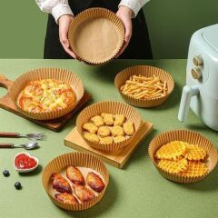 KanguruMarkt® 50 Adet Air Fryer Pişirme Kağıdı Tek Kullanımlık Hava Fritöz Yağ Geçirmez Yapışmaz Tabak Model