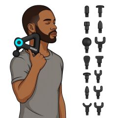 12 Farklı Başlıklı Profesyonel Masaj Tabancası