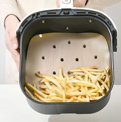 250 Adet AirFryer Pişirme Kağıdı Tek Kullanımlık Delikli Kare Model