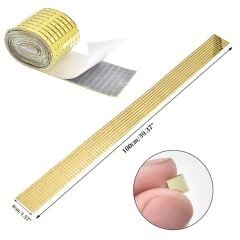 KanguruMarkt® 1 Metre Uzunluğunda Gold Renk Aynalı Mozaik Taşlı Dekor Bandı 4 cm x 1 mt