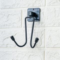 KanguruMarkt® Kendiliğinden Yapışkanlı Siyah Paslanmaz Metal Bornoz ve Havlu Askılığı