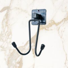 KanguruMarkt® Kendiliğinden Yapışkanlı Siyah Paslanmaz Metal Bornoz ve Havlu Askılığı