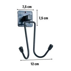 KanguruMarkt® Kendiliğinden Yapışkanlı Siyah Paslanmaz Metal Bornoz ve Havlu Askılığı