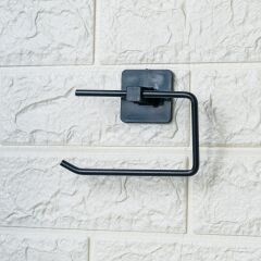 Kendiliğinden Yapışkanlı Siyah Paslanmaz Metal Tuvalet Kağıtlığı Aparatı