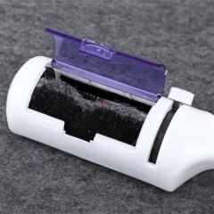 Taşınabilir Elektrostatik Hazneli Rulo Şeklinde Evcil Hayvan Tüyü Toplayıcısı