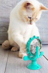 Vantuzlu Zilli İnteraktif Mama Kaplı Eğitici Kedi Oyuncağı