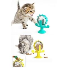 Vantuzlu Zilli İnteraktif Mama Kaplı Eğitici Kedi Oyuncağı