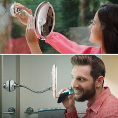 360° Döner Esnek Makyaj Aynası – 10X Büyüteçli