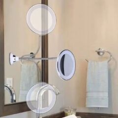 360° Döner Esnek Makyaj Aynası – 10X Büyüteçli