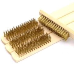 KanguruMarkt® Metal Telli Fırça Ahşap Saplı Pas Kir Sökme Temizleme Fırçası