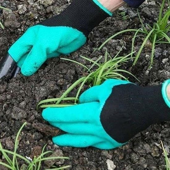 KanguruMarkt® Toprak Kazma Ekme Çapalama İçin Korumalı Bahçe Bahçivan Eldiveni