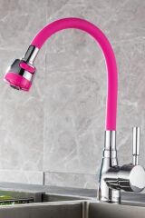 Oynar Başlıklı Tasarruflu Kubar Musluk Borusu ve Başlığı  Pembe