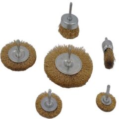 KanguruMarkt® 6'lı Pimli Tel Fırça Seti Pas Yağ Kir Boya Yapışkan Çözücü