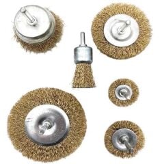 KanguruMarkt® 6'lı Pimli Tel Fırça Seti Pas Yağ Kir Boya Yapışkan Çözücü