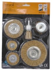 KanguruMarkt® 6'lı Pimli Tel Fırça Seti Pas Yağ Kir Boya Yapışkan Çözücü