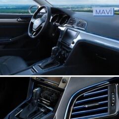 KanguruMarkt® Mavi Araba OtoTrim Dekorasyon Şeridi Kauçuk Elastik Kolay Kurulum 5 metre Şerit Bant