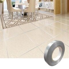 KanguruMarkt® 50 Metre Fayans Arası Şerit Dekoratif Yapışkan Renkli Dekor Su Geçirmez Sızdırmaz Gümüş Bant