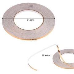 KanguruMarkt® 50 Metre Fayans Arası Şerit Dekoratif Yapışkan Renkli Dekor Su Geçirmez Sızdırmaz Altın Bant