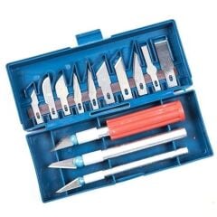 KanguruMarkt® Zanaat 16 Parça Hobi Gravür Ahşap Heykel Çömlek Oyma Şekil Verme 13 Maket Bıçak Neşter Seti