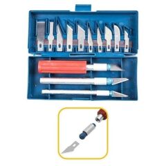 KanguruMarkt® Zanaat 16 Parça Hobi Gravür Ahşap Heykel Çömlek Oyma Şekil Verme 13 Maket Bıçak Neşter Seti