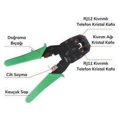 KanguruMarkt® 3ü 1 Arada Modüler Kablo Sıkma,Soyma ve Kesme Pensesi