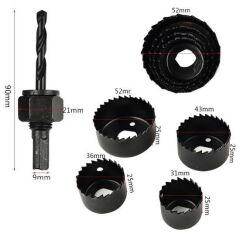 KanguruMarkt® 6 Parça Demir Ahşap Alçıpan Delme Buat Açma Seti