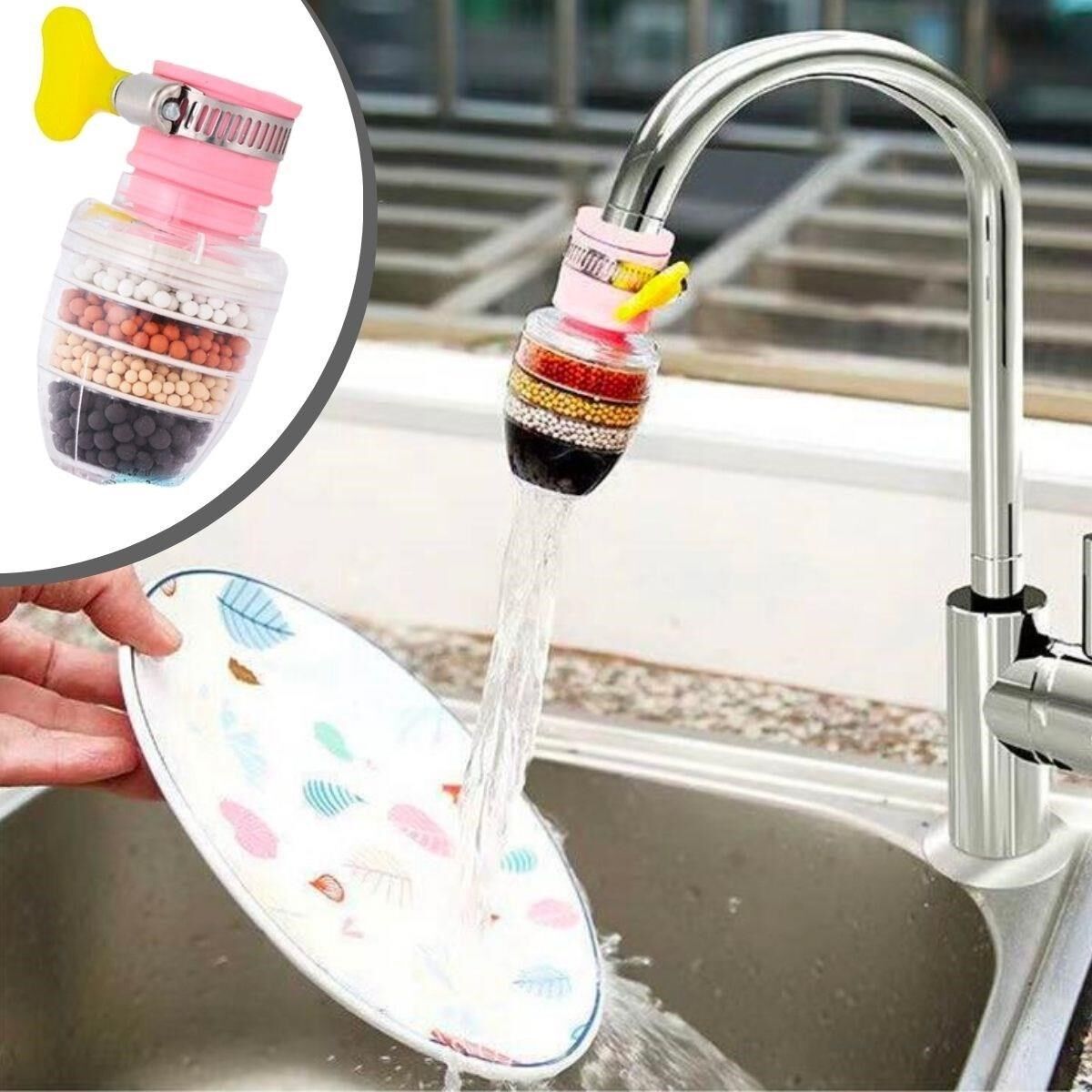 KanguruMarkt® 6 Katmanlı Musluk Ucu Filtreli Su Tasarruflu Hijjenik Musluk Başlığı