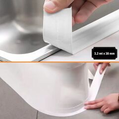 KanguruMarkt®  Su Sızdırmaz Banyo Mutfak Lavabo Küvet İzolasyon Şerit Bant,Lavabo Kenar Bandı 3.2 mt x 38 mm