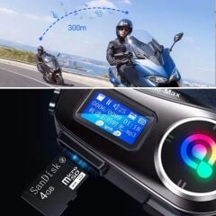 Motorsikletler İçin Fener Özellikli Ekranlı Bluetooth Kulaklıklı