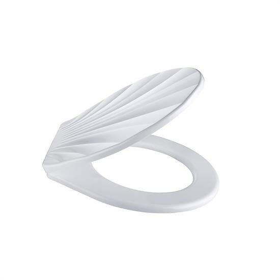 KanguruMarkt® Desenli Şık Ergonomik Rahat Beyaz Renk Klozet Kapağı