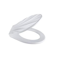 KanguruMarkt® Desenli Şık Ergonomik Rahat Beyaz Renk Klozet Kapağı