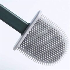 Duvara Monte Edilebilir Kapaklı Silikon Başlıklı Tuvalet Fırçası Seti